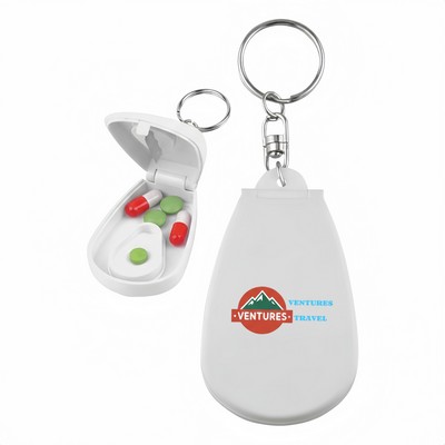 Portable Pill Box Key Ring with Cutter
