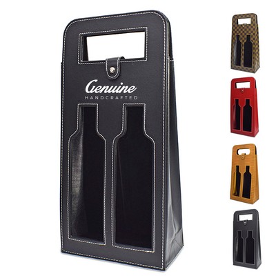 Double Bottle Pu Wine Bag