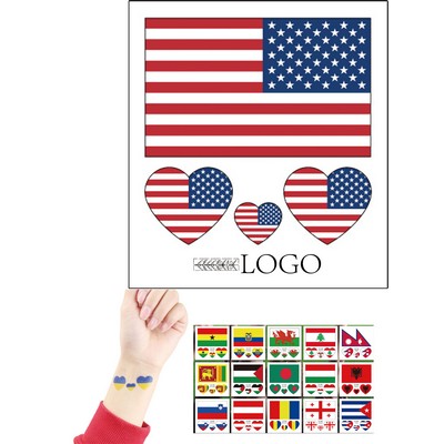 2026 World Cup National Flag Waterproof Temporary Tattoos