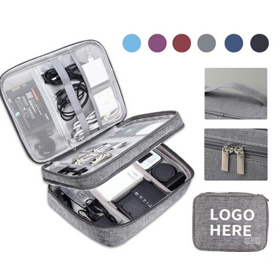 Portable Multi-Layer Waterproof Cable Organizer Pouch