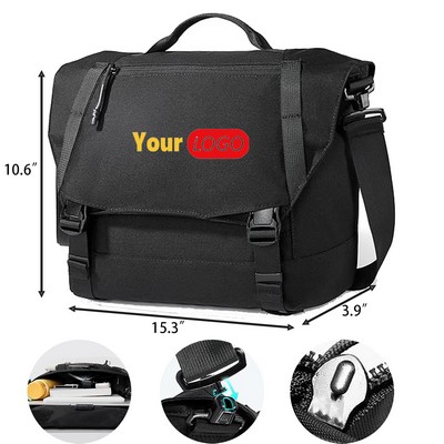 Large-Capacity Nylon Messenger Bag with Handle, Travel & Work