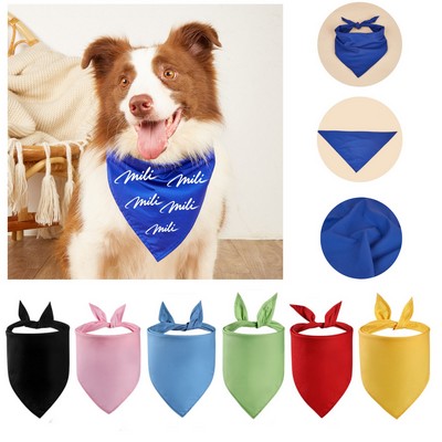 Polyester Full Color Triangle Pet Bandanna (25"x17"x17")