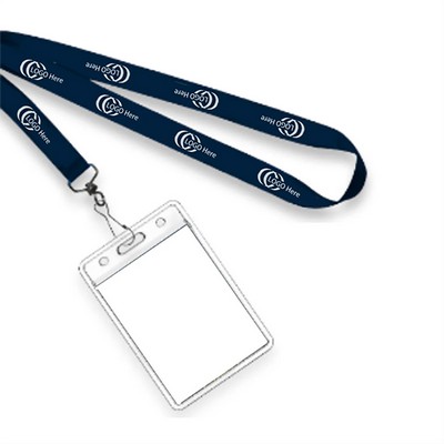 Custom Badge Holder Lanyard With ID Card Sleeve