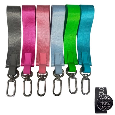 Jacquard Woven Wrist Lanyard Keychain
