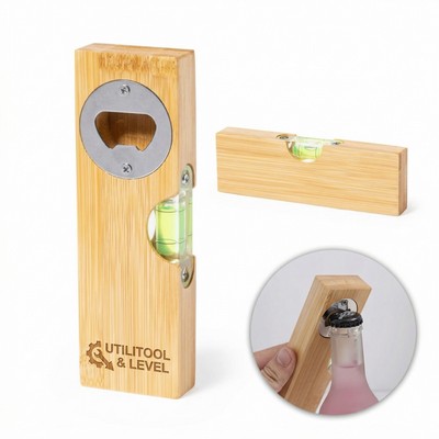 Bamboo Magnetic Spirit Level Bottle Opener