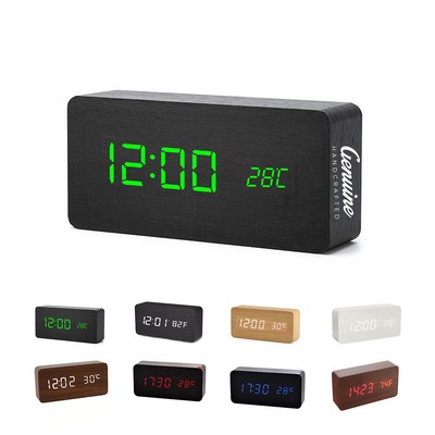 Led Wood Rectangle Clock