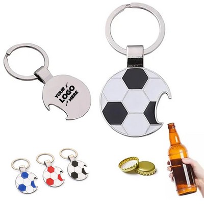 Soccer Ball Bottle Opener Keychain