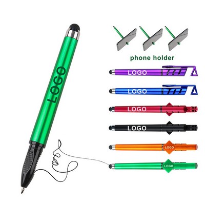 Abs Plastic Smooth Writing Smudge Resistant Multifunctional Pen W/ Phone Holder Buckle