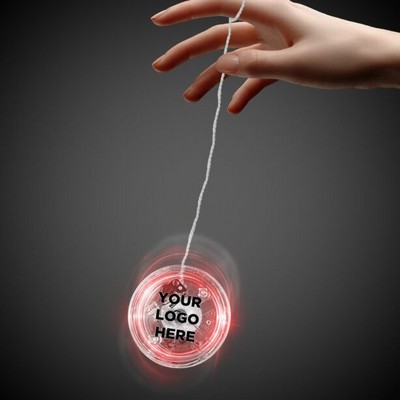 2" Light-Up Clear Yo-Yo w/Red LED(Pad Print)