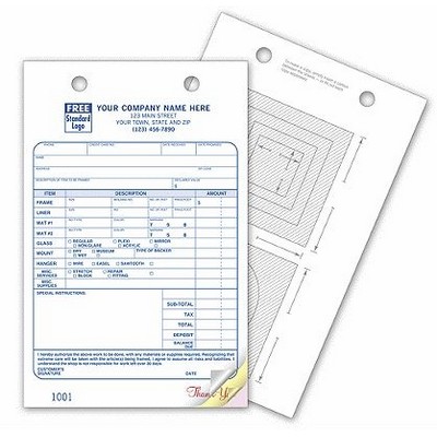 Picture Framing Register Forms (3 Part)