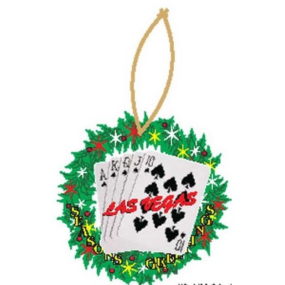 Spades Royal Flush Wreath Ornament w/ Black Back (4 Square Inch)