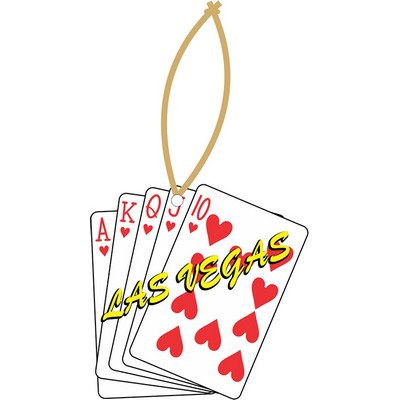 Hearts Royal Flush Ornament w/ Black Back (4 Square Inch)