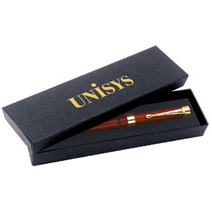 Rosewood Ballpoint Pen With Black Cardboard Box