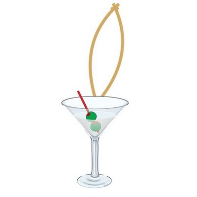 Martini Executive Ornament w/ Mirrored Back (3")