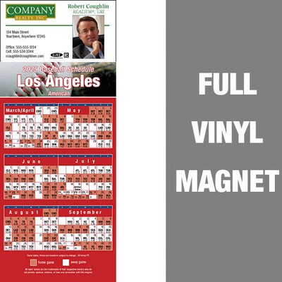 Los Angeles (American) Pro Baseball Schedule Vinyl Magnet (3 1/2"x8 1/2")
