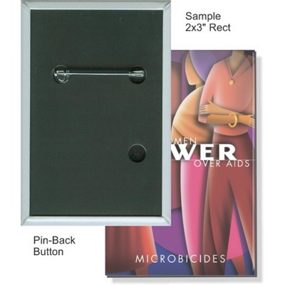 Custom Buttons - 2''x3'' Rectangle Button, Pin-Back