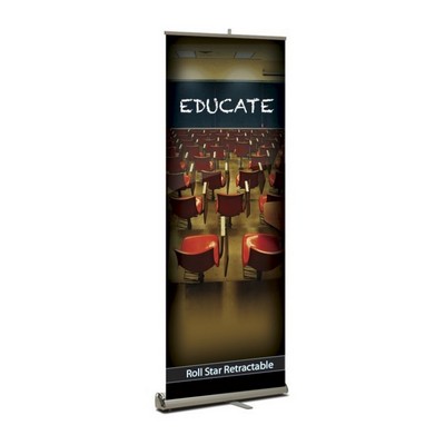 Roll-Star Retractable Banner Stand Kit, Premium Film 33" x 80"