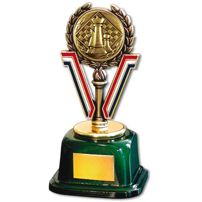 Stock 7" Trophy with 2" Chess and Engraving Plate