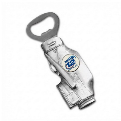 Golf Bag Bottle Opener w/ 3/4" Enamel Insert