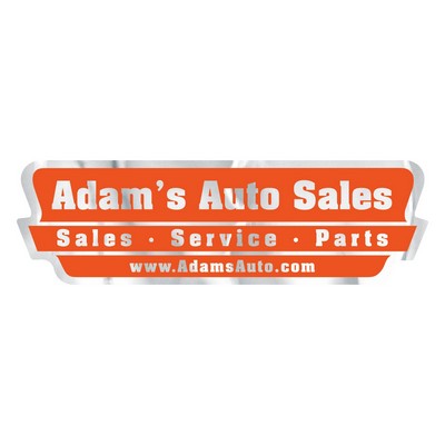 Car-Cal Dealer Decal | Straight Three Panel | 1 3/4" x 5 3/4" | Chrome Polyester