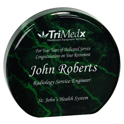 4 1/2" Green Marble Acrylic Circle