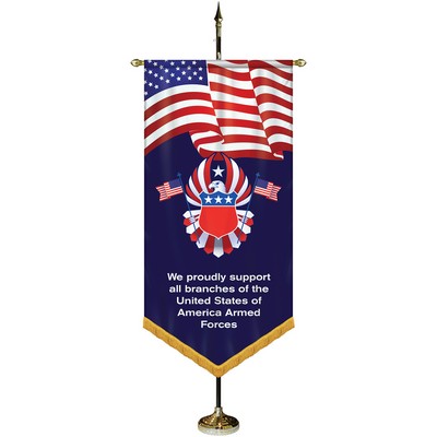 36" x 72" Premium Gonfalon 8' Kit / V-Cut / Fringe