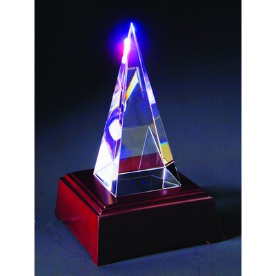 Pyramid Tower optical crystal award/trophy 6"H