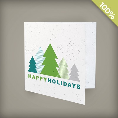 Modern Trees Square Business Holiday Cards