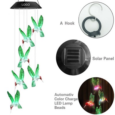 Solar-Powered LED Wind Chime with Color-Changing Lights
