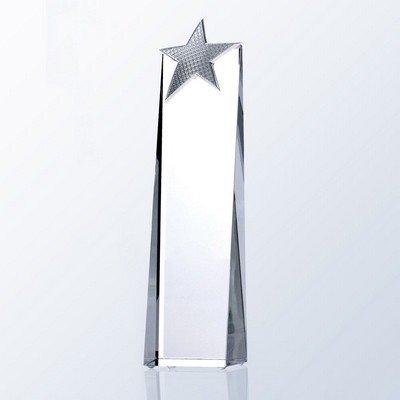 Metal Star Tower Optic Crystal Award - Small