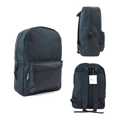 BigBox Basic School Backpacks, Black, 15 (Case of 24)