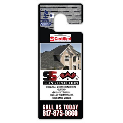 Bath Sides Full Color Custom Hook Door Hangers (4" x 9")
