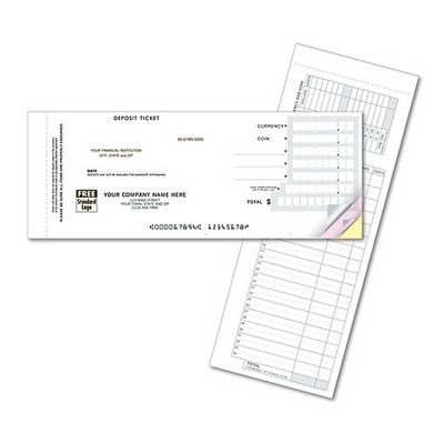 Deposit Ticket Forms - Booked, Quick Entry Format (1-Part)