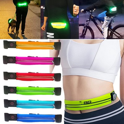 LED Reflective Running Belt Pouch