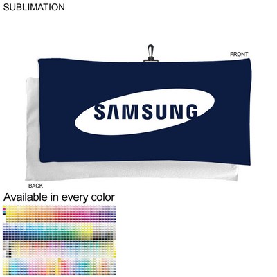 Oversized Golf Towel in Microfiber Dri-Lite Terry, w/Black Swivel Hook, Sublimated 1 Side (20"x40")