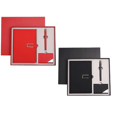 Leather Business Notebook Gift Set