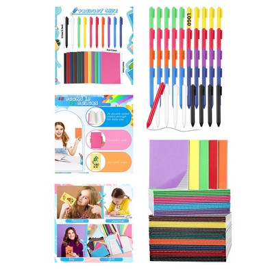 24 Sheets 48 Pages 3.5 x 5.5" Mini Lined Notebook and Retractable Ballpoint Pen Set