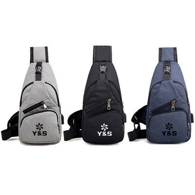Crossbody Sling Traveler Backpack W/Usb Port