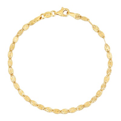 Jilco Inc. Oval Link Diamond Cut Vermeil Bracelet