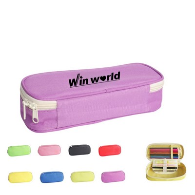 Oxford Cloth Pencil Case Storage Pouch with Zipper