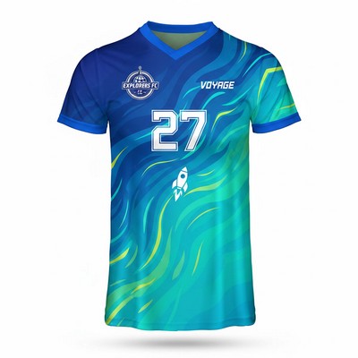 Full Color Personalized Rib Neck Soccer Jersey
