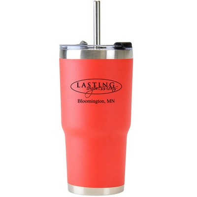 20 Oz. Stainless Double Wall Vacuum Insulated Travel Mug powder coated red