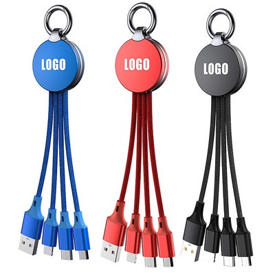 3-in-1 USB Charging Cable Keychain