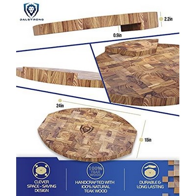 Dalstrong Corner Counter Cutting Board - Tight-Grain Teak Wood
