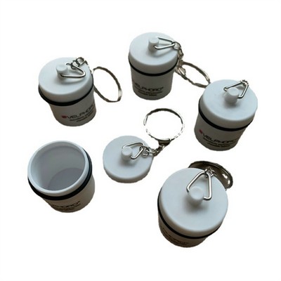 Mini Plastic Bottle Medicine Box With Keychain