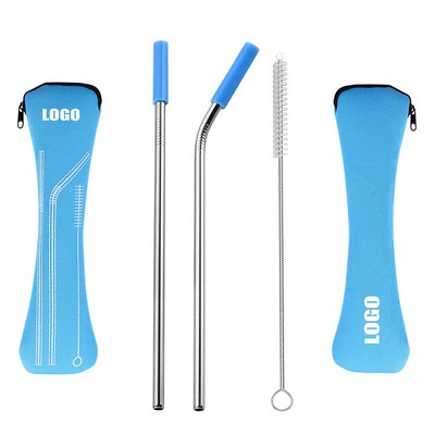 8.46" Metal Straw w/Pouch