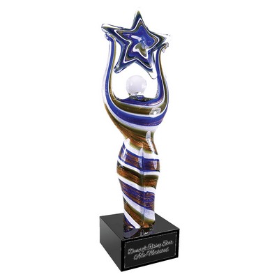 Glass Figure with Star and Base Art Glass