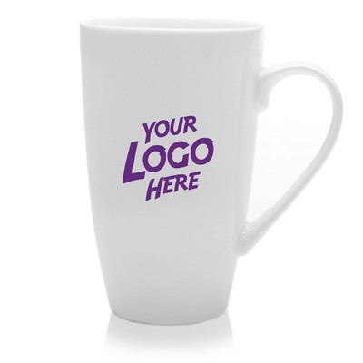 White Porcelain Tall Latte Personalized Mugs-13 oz
