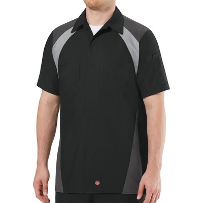 Red Kap® Men's Short Sleeve Tri-Color Shop Shirt