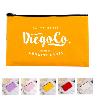 Canvas Zip Cosmetic Pouch